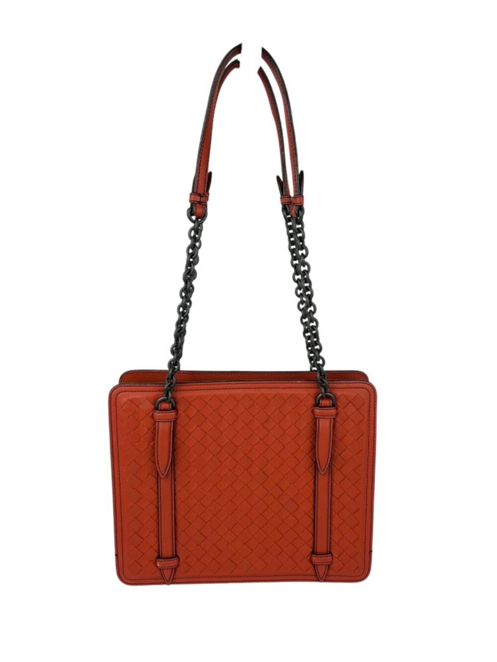 Bottega Veneta Nappa Intrecciato Chain Accordion Maple Shoulder Bag